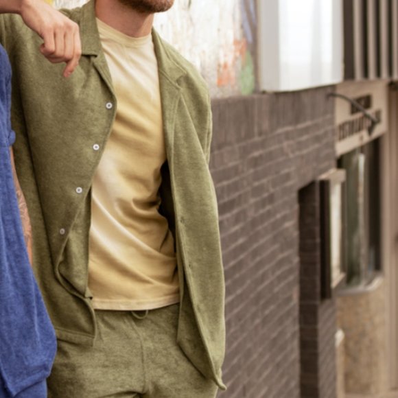 Sunset x Vine Other - Sunset x Vine Olive Terry Cloth Camp Shirt